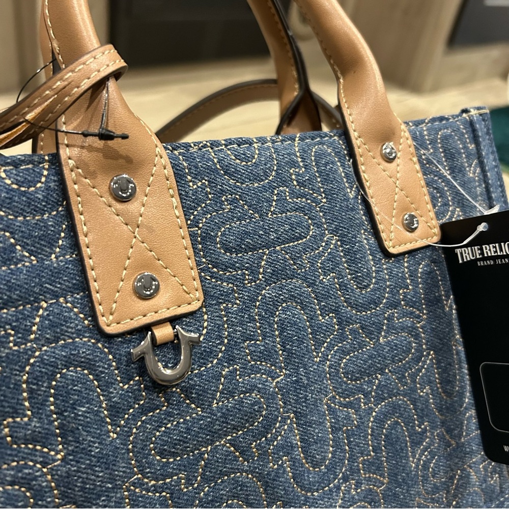 NWT True Religion Denim Small Tote Bag - Picture 4 of 16